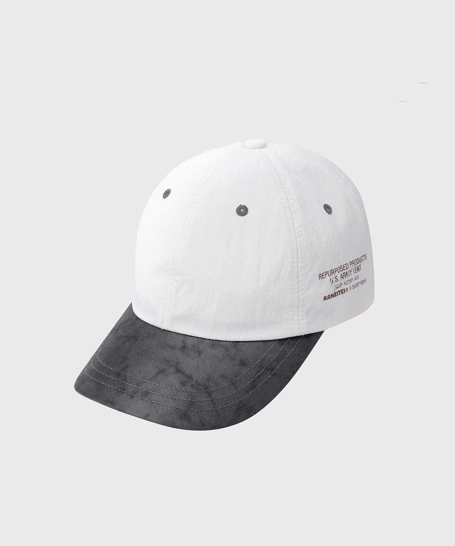 KNT X SRS TWO-TONE CONTRAST BALL CAP (WHITE) / UPCYCLED
