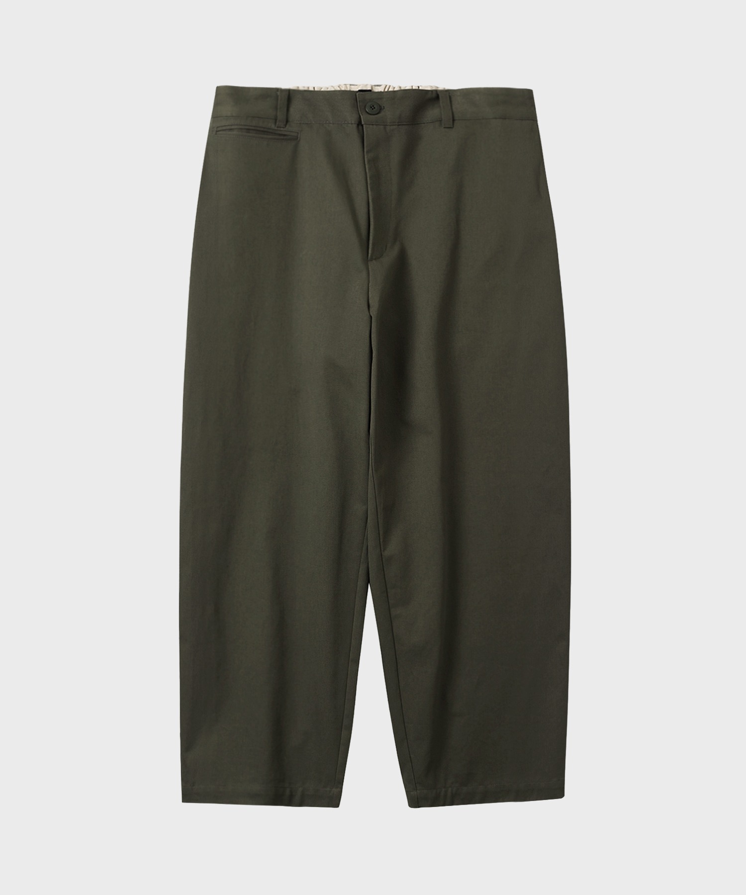 WIDE CHINO TROUSERS (OLIVE DRAB)
