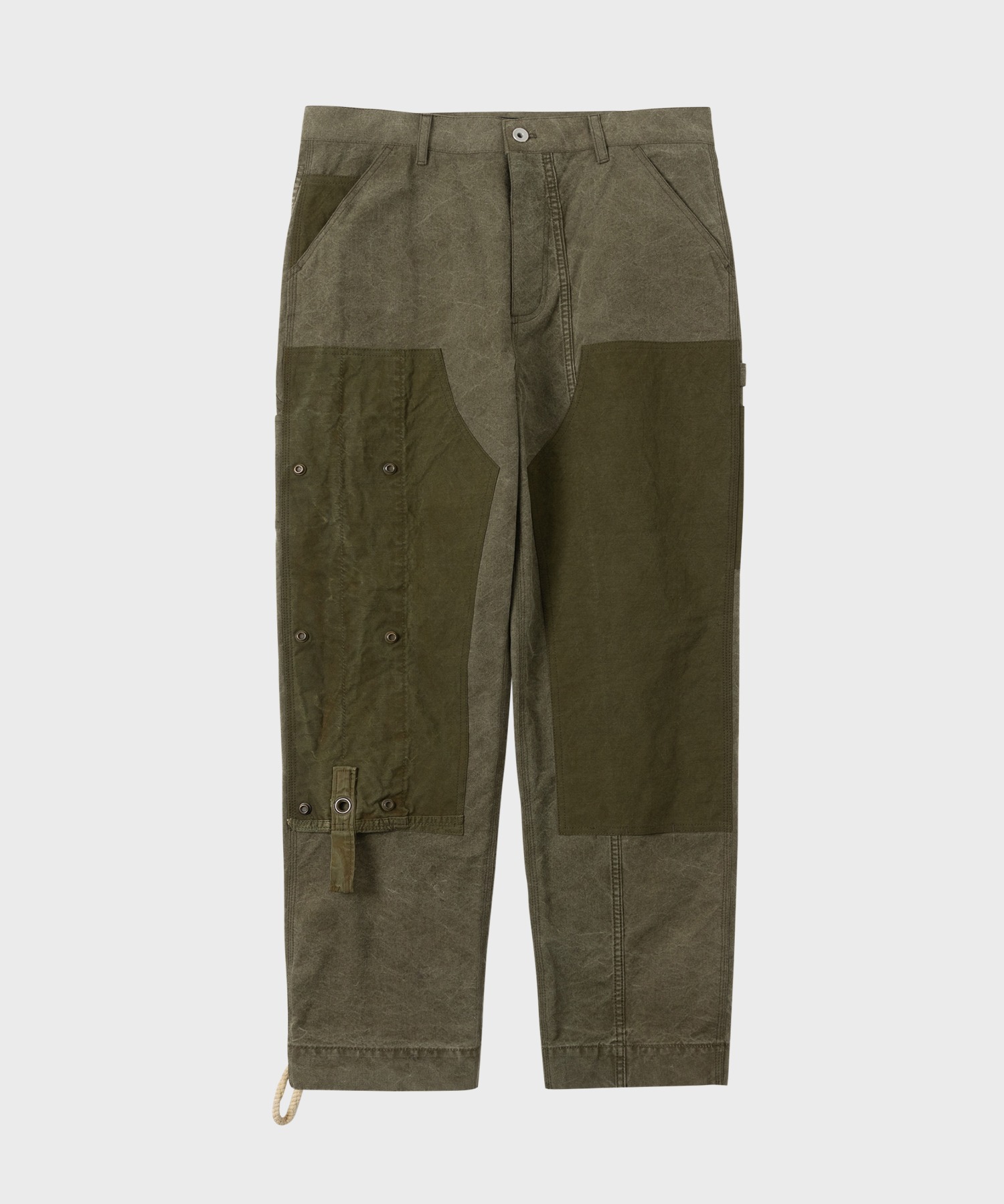 DOUBLE KNEE CARPENTER PANTS (OLIVE DRAB) / UPCYCLED