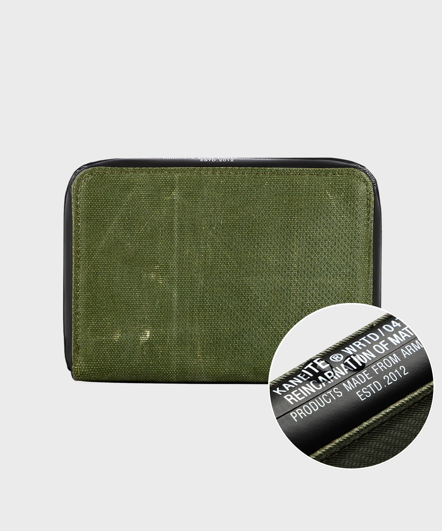 BERLIN LETTERING ZIP WALLET (OLIVE DRAB) M / UPCYCLED