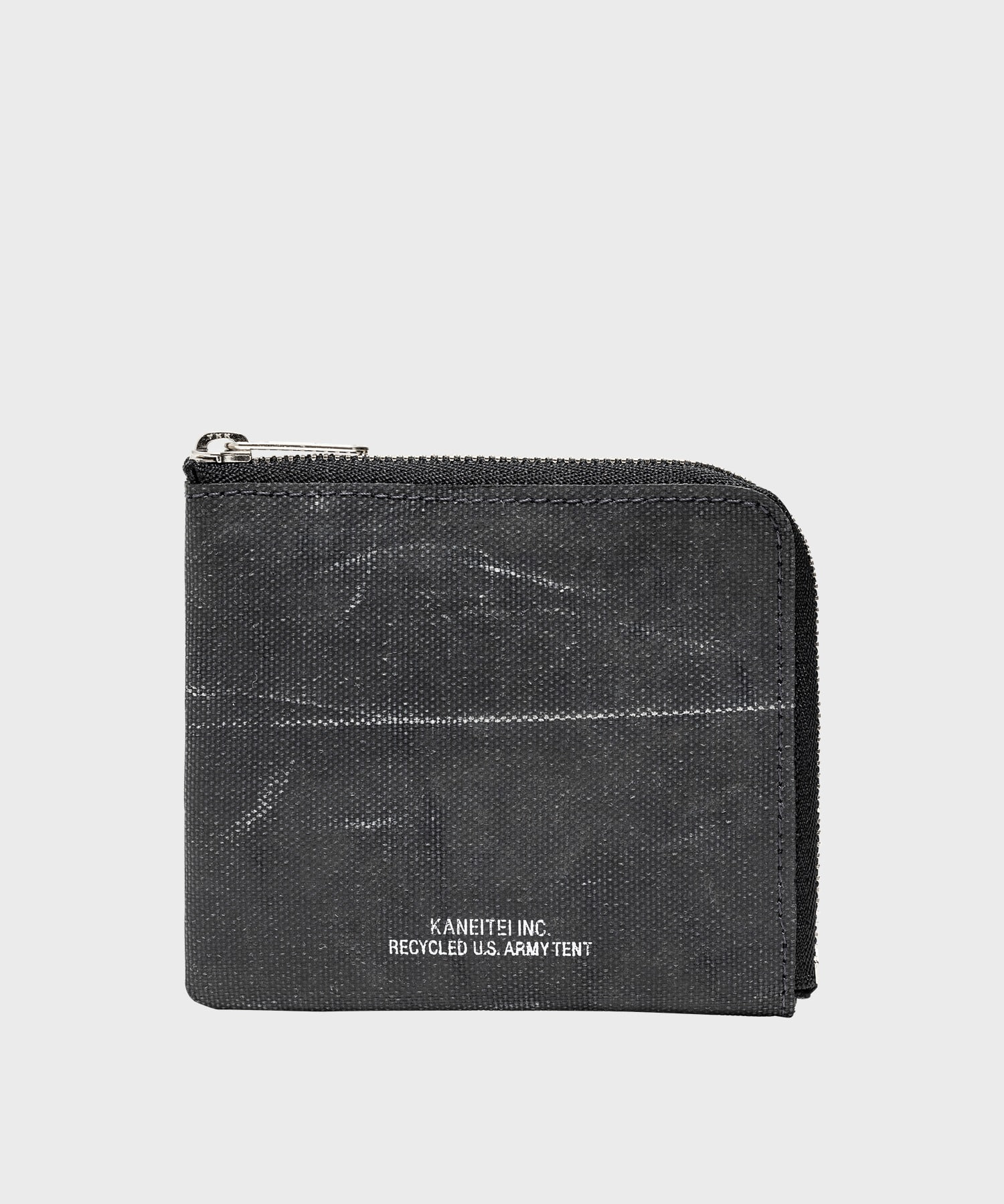 PALM ZIP AROUND WALLET (GRAY) / UPCYCLED