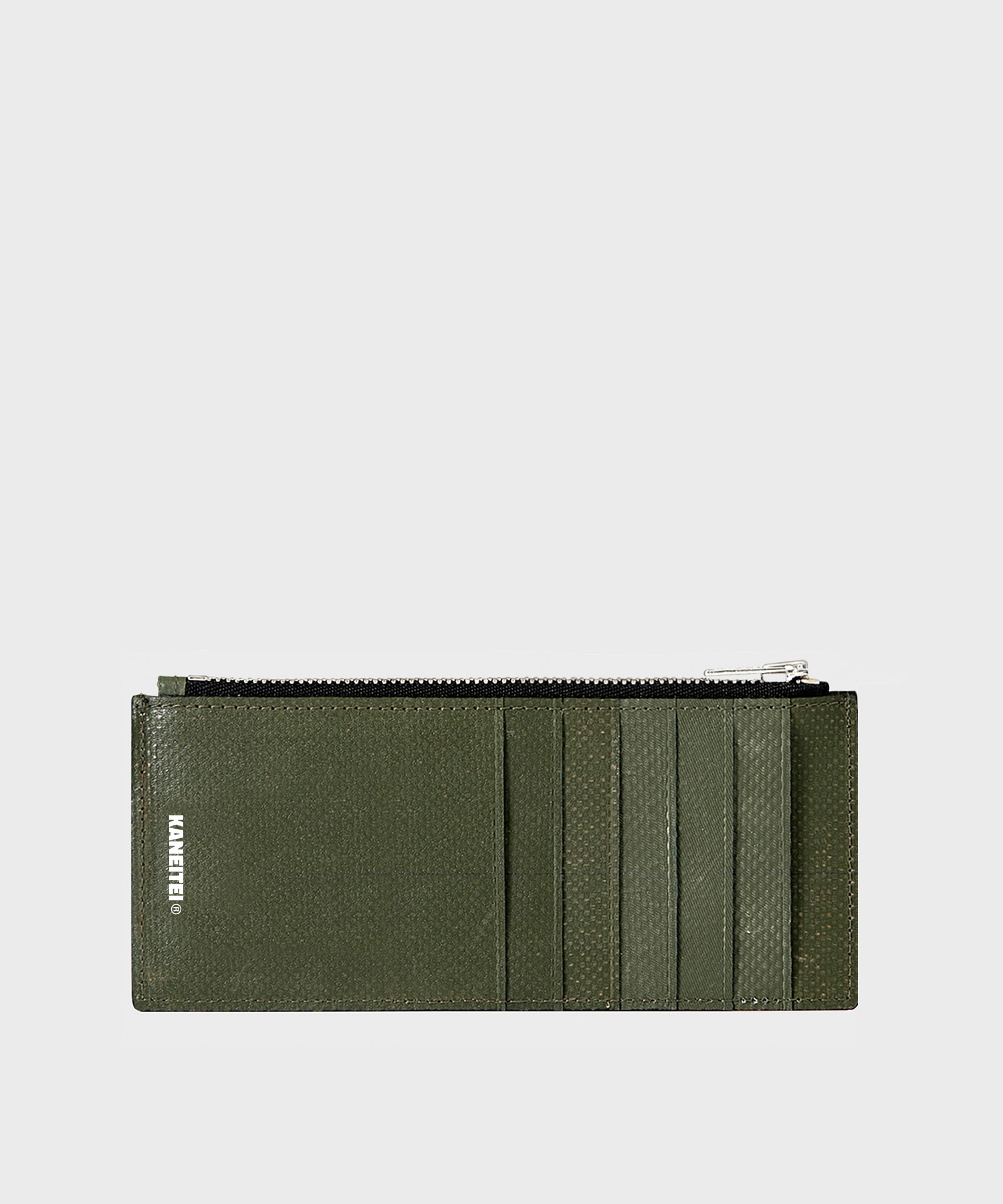 HERB FLAT ZIP WALLET (OLIVE DRAB) / UPCYCLED
